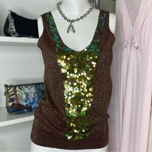 metallic sequin tank